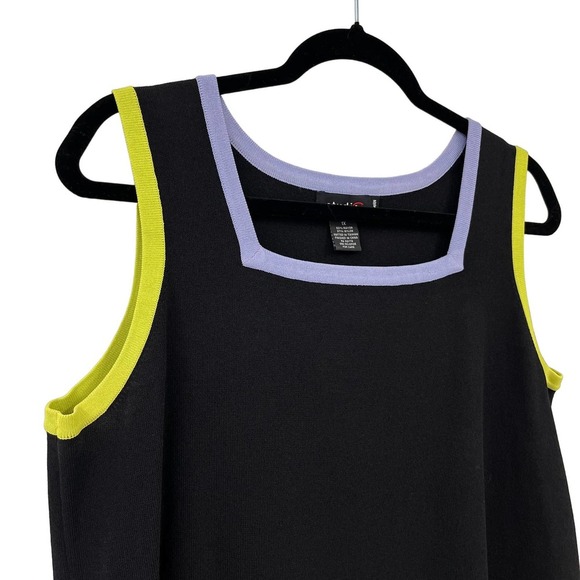 Studio G Y2K Black Purple Sleeveless Top 1X - Picture 2 of 4